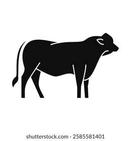 Cow Cattle Angus Silhouette Icon Design