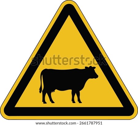 cow cattle field warning sign.