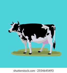 Cow, cattle hand drawn icon character mascot vector illustration. Realistic sketch drawing style poultry farm animal collection.