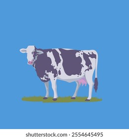 Cow, cattle hand drawn icon character mascot vector illustration. Realistic sketch drawing style poultry farm animal collection.