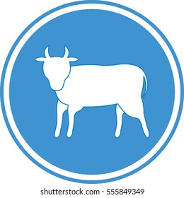 Cow cattle road way icon
