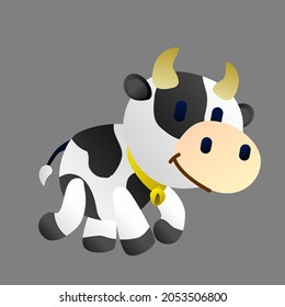 cow character design for children book