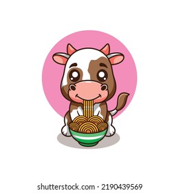 cow character logo design template
