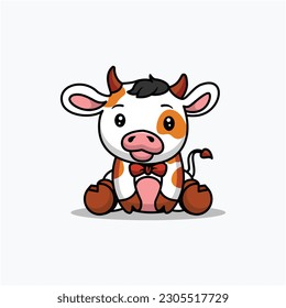 plantilla de diseño de logotipo de caracteres de vaca