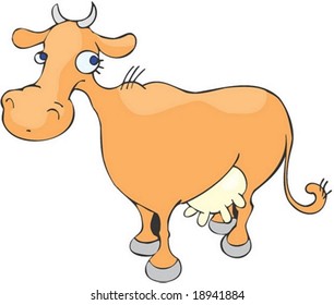 Cow Character on white background
