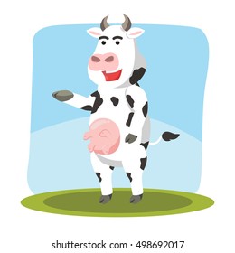 cow character vector illustration design