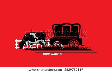 cow chart wagon oldies logo silhouette of great classic transportation vector illustrations