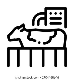 vector de icono de verificación de vaca. signo de cheque de vaca. ilustración de símbolo de contorno aislado