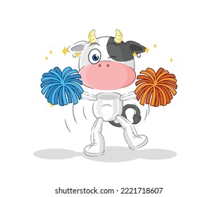 the cow cheerleader cartoon. cartoon mascot vector