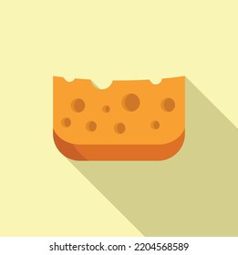 Cow cheese icon flat vector. Food production. Good product