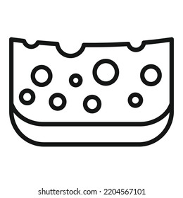 Vector de contorno de icono del queso de vaca. Producción de alimentos. Buen producto