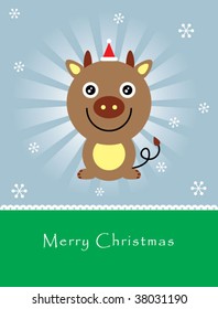 cow christmas greeting