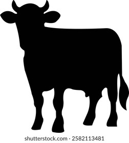 Cow clip art design on plain white transparent isolated background for card, shirt, hoodie, sweatshirt, apparel, card, tag, mug, icon, poster or badge