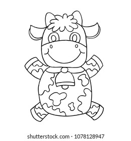 Cow, coloring page.