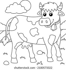 Cow Coloring Page for Kids