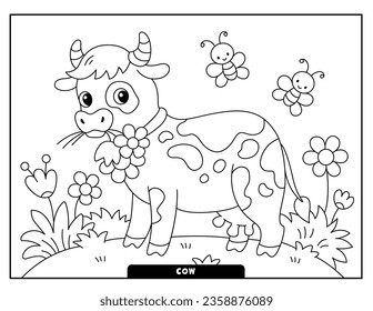 Cow coloring pages for kids