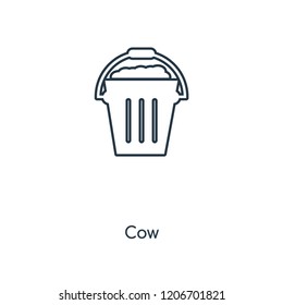 Cow concept line icon. Linear Cow concept outline symbol design. This simple element illustration can be used for web and mobile UI/UX.