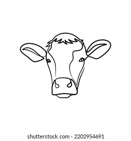 Cow continuous line art design, cow one line art minimalism design