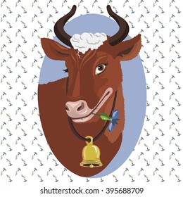 cow in cornflower
