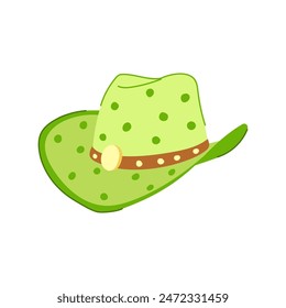 cow cowgirl hat cartoon. rodeo element, cute west, american retro cow cowgirl hat sign. isolated symbol vector illustration