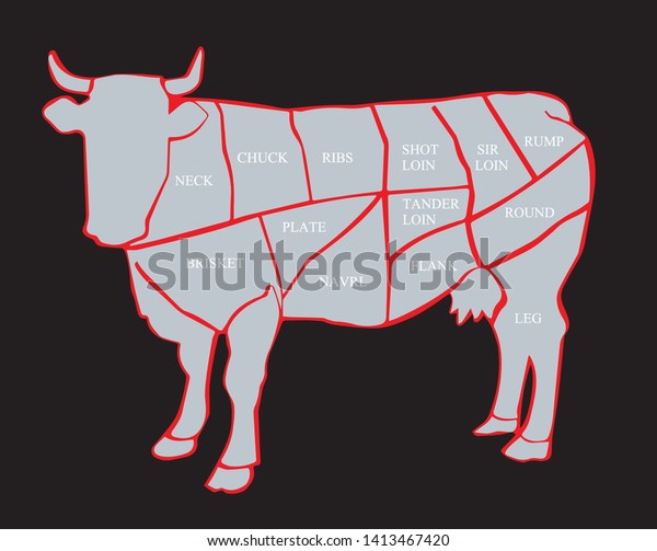 Cow Chart Cuts Of Beef