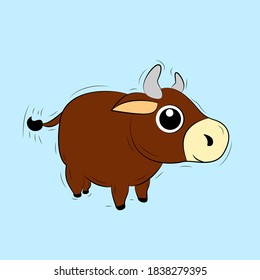 cow, Cute baby animal character illustration for kid t-shirt design or background