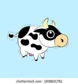 cow, Cute baby animal character illustration for kid t-shirt design or background