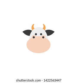 cow cute cartoon icon vector on a white background