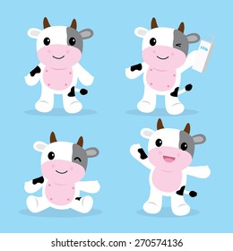 Cow Cute Character Cartoon Design 