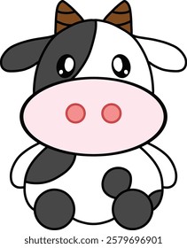 cow cute vector full color