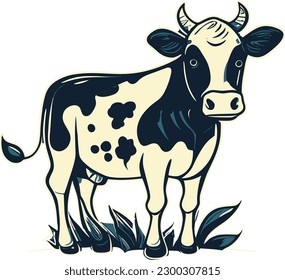 A Cow Cute ,Vector, T-Shirt,Animals