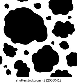 Vaca y perro dálmata sin fisuras con grandes manchas negras. Fondo de piel animal