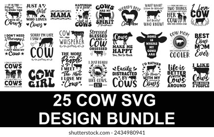 Cow design bundle, Quotes designs vector, Typography t shirt Print Template svg