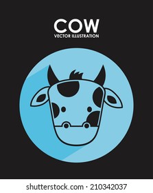 cow design over black background vector illustration