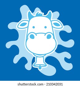 cow design over blue background vector illustration