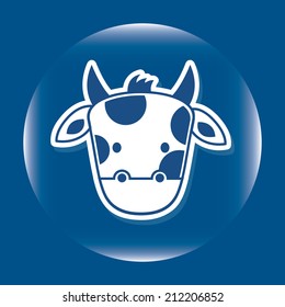 cow design over blue background vector illustration