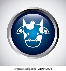 cow design over gray background vector illustration