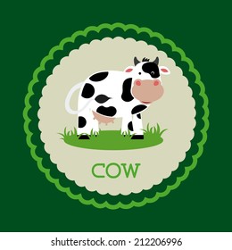 cow design over green  background vector illustration