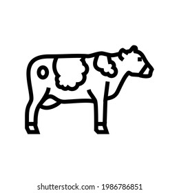 cow domestic animal line icon vector. cow domestic animal sign. isolated contour symbol black illustration