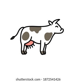 cow doodle icon, vector illustration