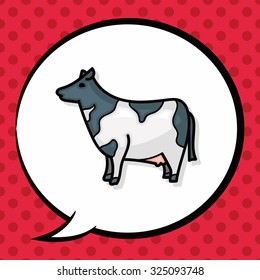 cow doodle, speech bubble