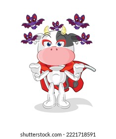 la ilustración de la vaca Drácula. vector de caracteres