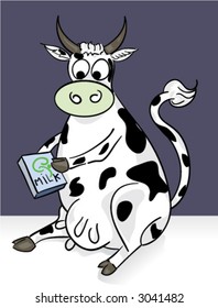 Cow drinking milk