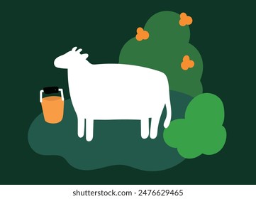 
agua potable para vacas en la montaña