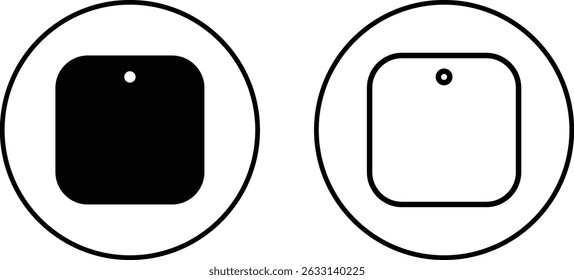 Cow ear tags icon set . Ear tag illustration sign vector collection isolated on transparent background. Identification labels for cattle, farm animals, livestock. Earmark mockups for livestock.