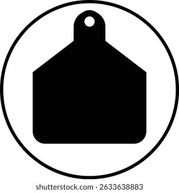 Cow ear tags icon . Ear tag illustration sign vector isolated on transparent background. Identification labels for cattle, farm animals, livestock. Earmark mockups for livestock.