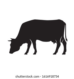 Cow Eating Black Icon Symbol Stock Vector (Royalty Free) 1616918734 ...