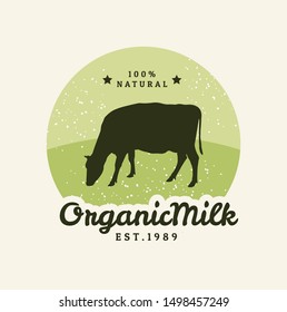 cow eating milk logo design