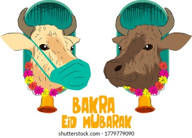 Cow Eid celebration vector illustration