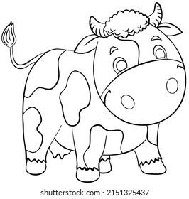 Cow Element Coloring Page Cartoon Style Stock Vector (Royalty Free ...